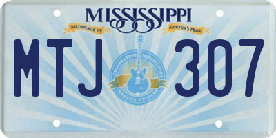 MS license plate MTJ307