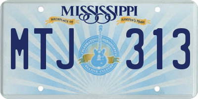 MS license plate MTJ313