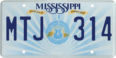 MS license plate MTJ314