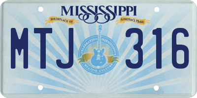 MS license plate MTJ316