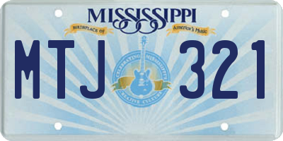 MS license plate MTJ321