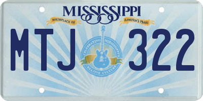 MS license plate MTJ322
