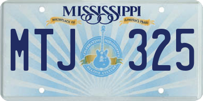 MS license plate MTJ325