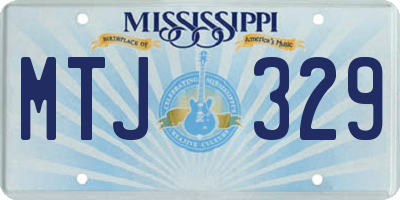 MS license plate MTJ329