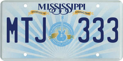 MS license plate MTJ333