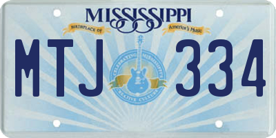 MS license plate MTJ334