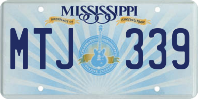 MS license plate MTJ339