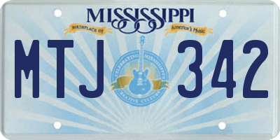 MS license plate MTJ342