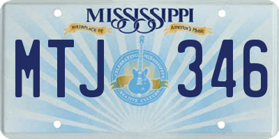 MS license plate MTJ346