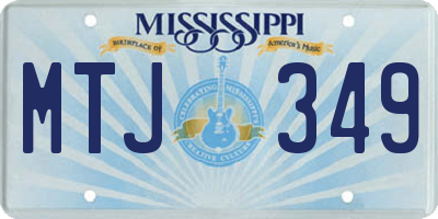MS license plate MTJ349