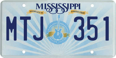 MS license plate MTJ351