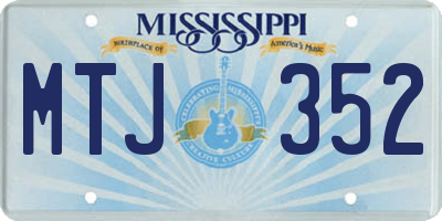 MS license plate MTJ352