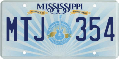 MS license plate MTJ354