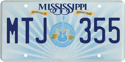 MS license plate MTJ355