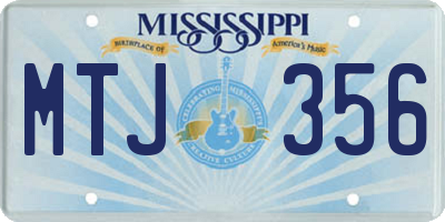 MS license plate MTJ356