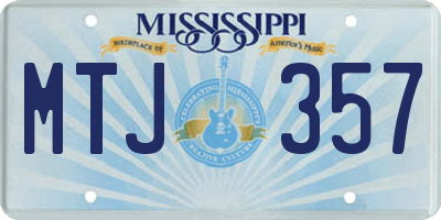 MS license plate MTJ357