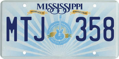 MS license plate MTJ358