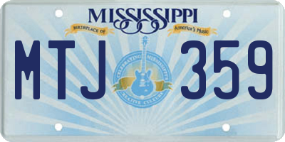 MS license plate MTJ359