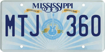 MS license plate MTJ360