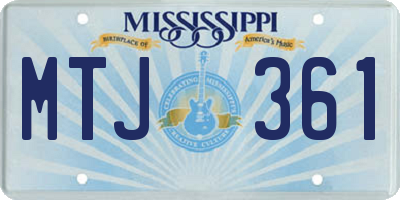 MS license plate MTJ361