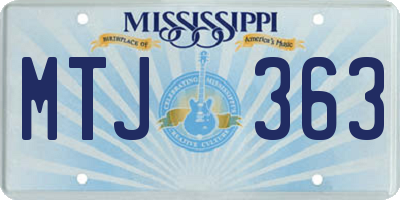 MS license plate MTJ363