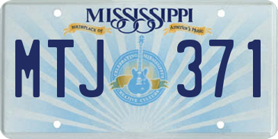 MS license plate MTJ371