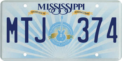 MS license plate MTJ374