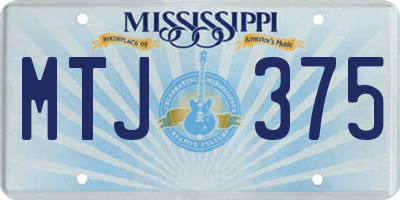 MS license plate MTJ375
