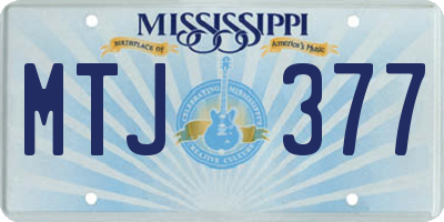 MS license plate MTJ377