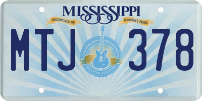 MS license plate MTJ378