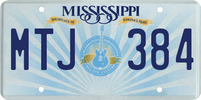 MS license plate MTJ384