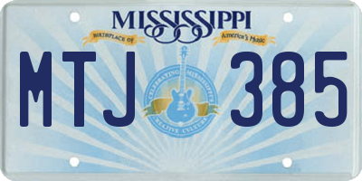 MS license plate MTJ385