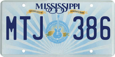 MS license plate MTJ386