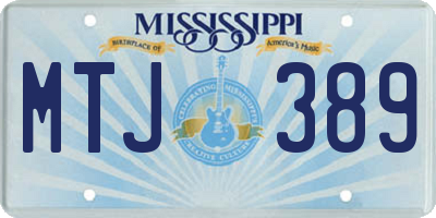 MS license plate MTJ389