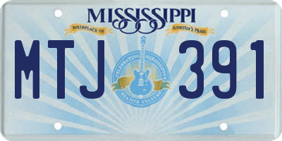 MS license plate MTJ391