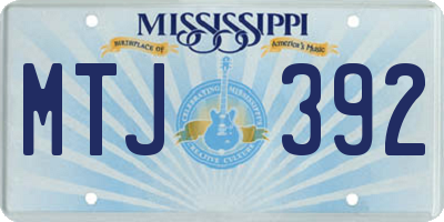 MS license plate MTJ392