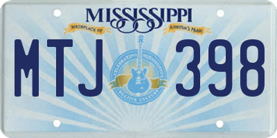 MS license plate MTJ398