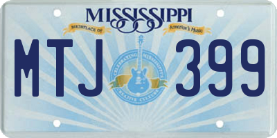 MS license plate MTJ399