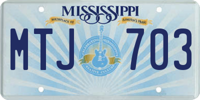 MS license plate MTJ703