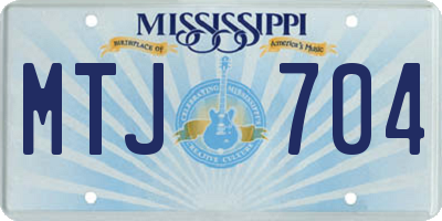 MS license plate MTJ704