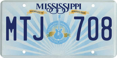 MS license plate MTJ708