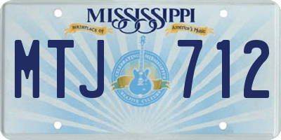 MS license plate MTJ712
