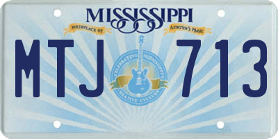 MS license plate MTJ713