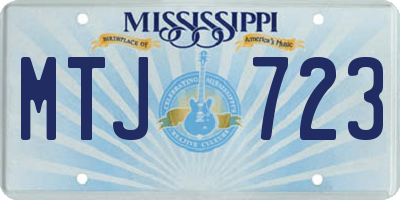 MS license plate MTJ723