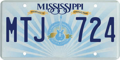 MS license plate MTJ724