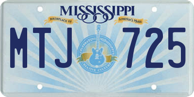 MS license plate MTJ725