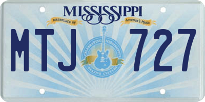 MS license plate MTJ727