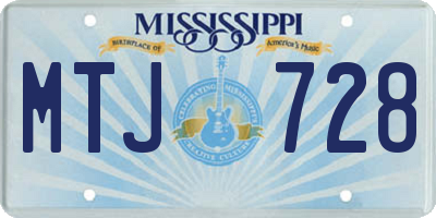 MS license plate MTJ728