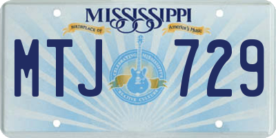 MS license plate MTJ729
