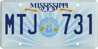 MS license plate MTJ731